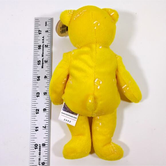 Yellow Hard Rock Cafe Lake Tahoe 8" Beanie Bear Music For Life Beara 2002 NWT - Picture 2 of 4